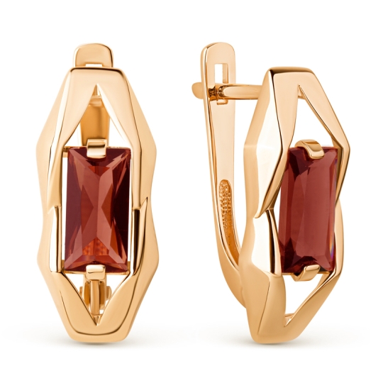 Серьги из золота с турмалинами и фианитами