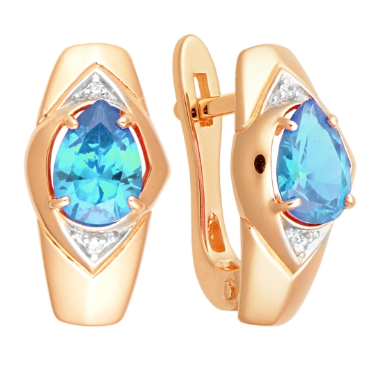 Серьги из комбинированного золота с бриллиантами