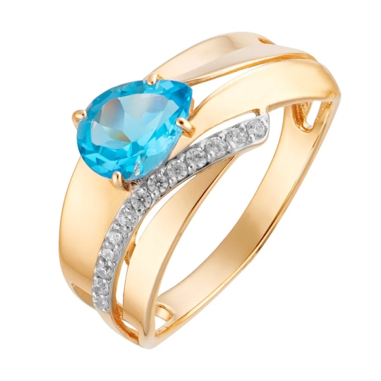 Кольцо из золота с фианитами