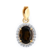 Подвеска из золота с раухтопазом и фианитами