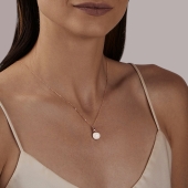 Подвеска из золота с лунным камнем и фианитами