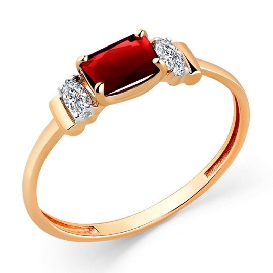 Кольцо из золота с топазом Swiss и фианитами