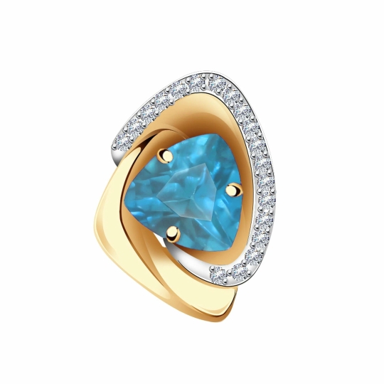 Подвеска из золота с бриллиантами и танзанитом