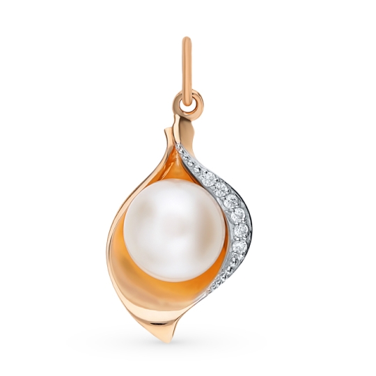 Подвеска из золота с гранатом и фианитами