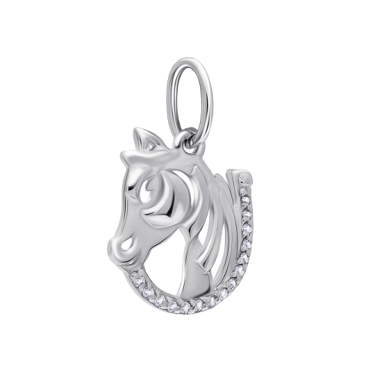 Подвеска из серебра с ситаллом и фианитом