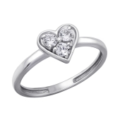 Кольцо из серебра с фианитами