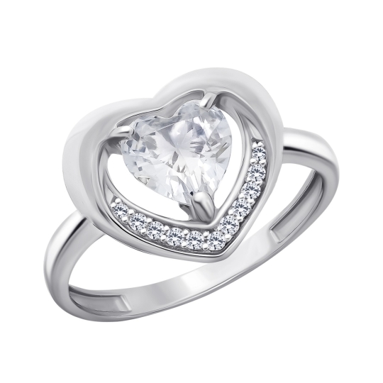 Кольцо из серебра с фианитами