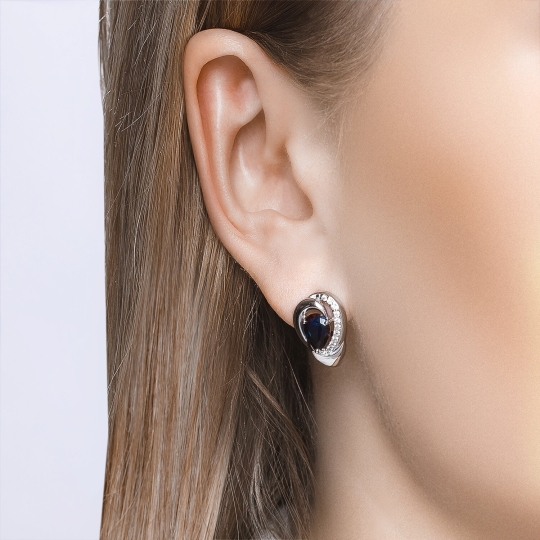 Серьги конго из серебра