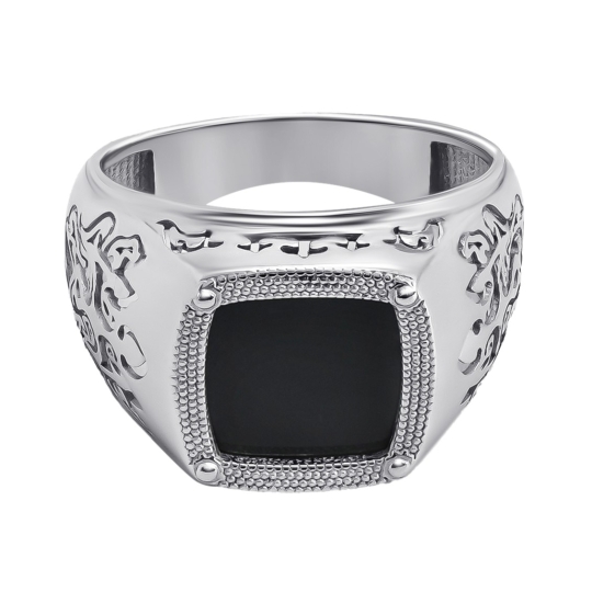 Кольцо из серебра с сапфирами и фианитами