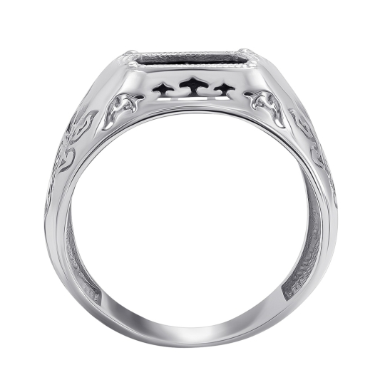 Кольцо из серебра с сапфирами и фианитами