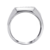 Кольцо-печатка из серебра с ониксом