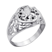 Кольцо-печатка из серебра с ониксом