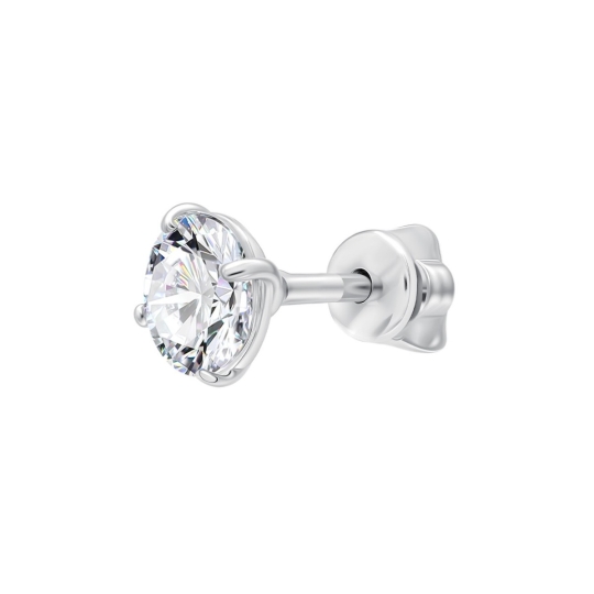 Серьги из серебра с перламутром и фианитами