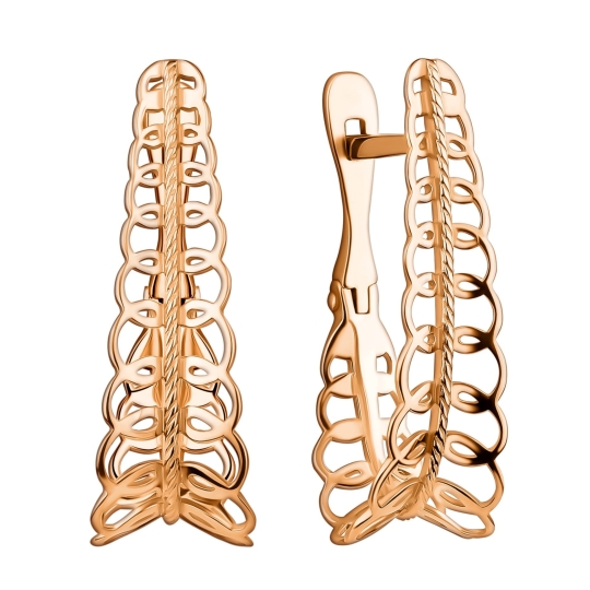 Серьги-трансформеры из золота с фианитами