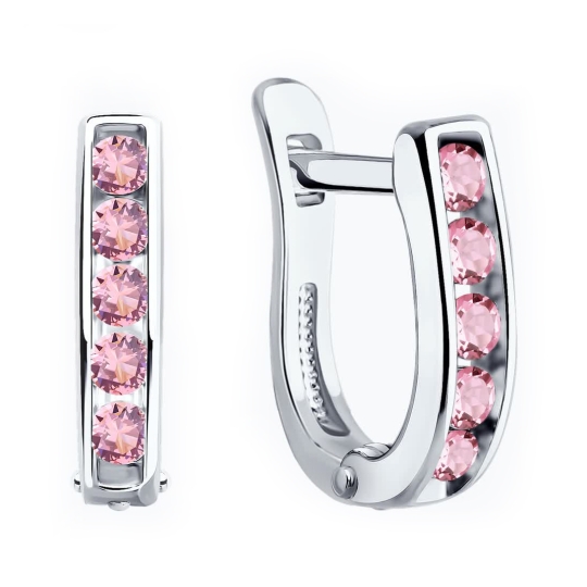 Серьги из серебра с фианитами