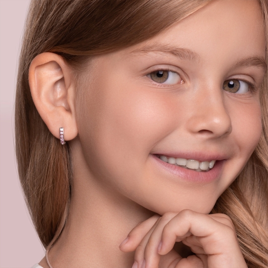 Серьги из серебра с фианитами