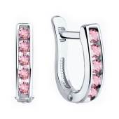Серьги из серебра с фианитами
