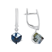 Серьги из серебра с горным хрусталем