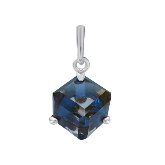 Подвеска-буква из серебра с фианитами "В"