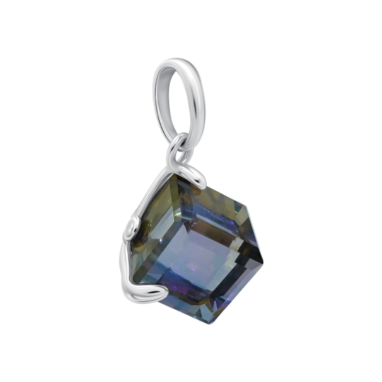 Подвеска-буква из серебра с фианитами "В"