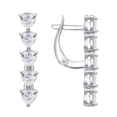 Серьги из серебра с фианитами