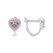 Серьги из серебра с фианитами