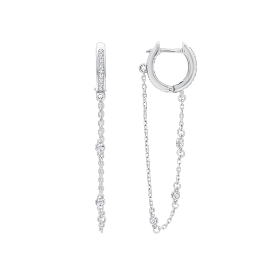 Серьги из серебра с фианитами