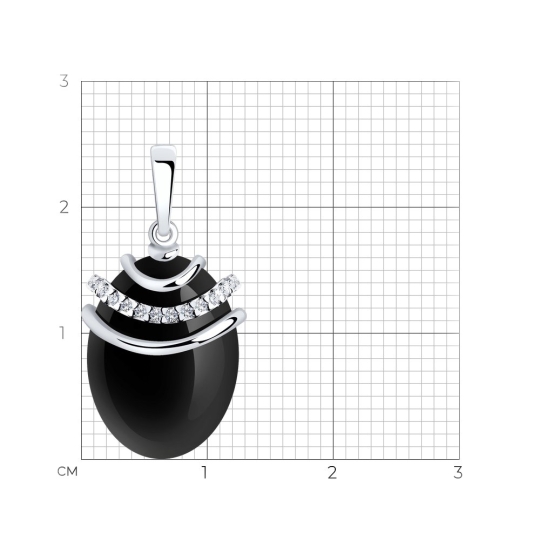 Подвеска из серебра с фианитом "Лошадь"