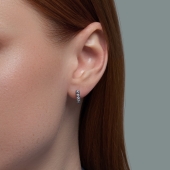 Серьги из серебра с фианитами