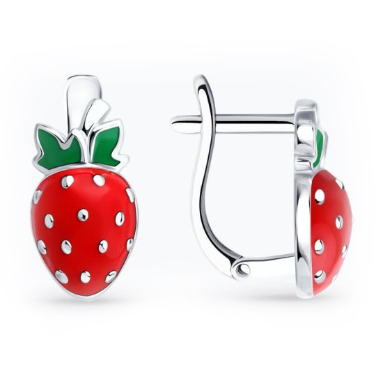 Серьги из серебра с фианитами