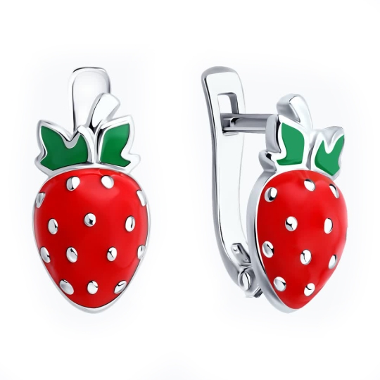 Серьги из серебра с фианитами