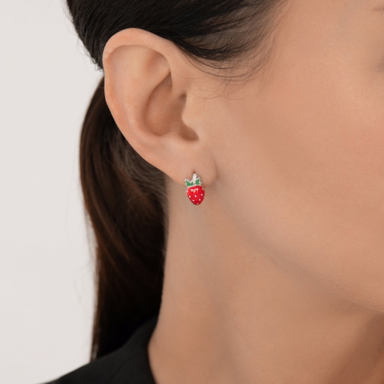 Серьги из серебра с фианитами