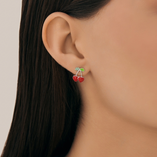 Серьги из серебра с фианитами