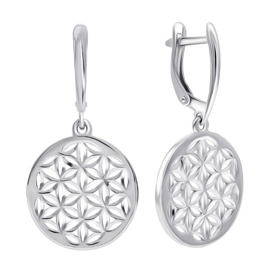 Серьги из серебра с фианитами