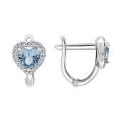 Серьги из серебра с фианитами