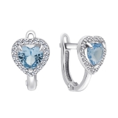 Серьги из серебра с фианитами