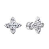 Серьги из серебра с фианитами