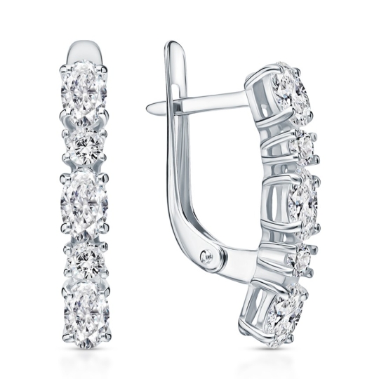 Серьги из серебра с горным хрусталем