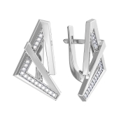 Серьги из серебра с фианитами