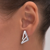 Серьги из серебра с фианитами