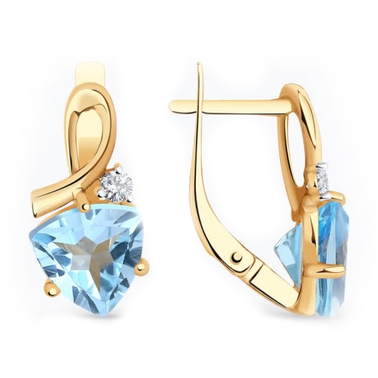 Одиночная серьга из золота с бриллиантом