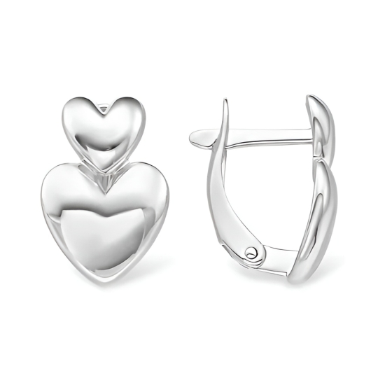 Серьги из серебра с аметистами и фианитами