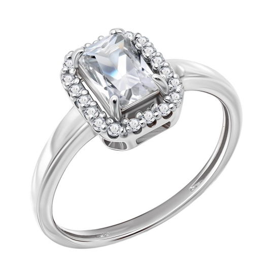 Кольцо из серебра с позолотой и фианитами