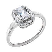 Кольцо из серебра с фианитами