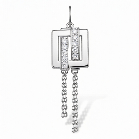 Подвеска из серебра с позолотой и фианитами