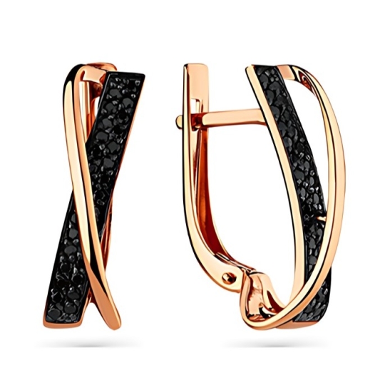 Серьги из комбинированного золота с голубыми топазами и топазами white "Лебеди"