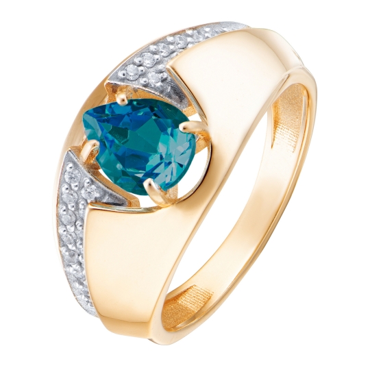 Серьги из золота с топазами London и фианитами