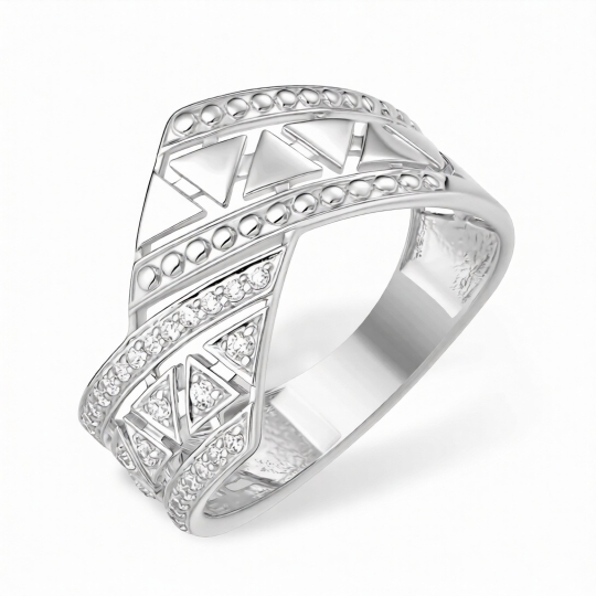 Кольцо из серебра с бриллиантом 