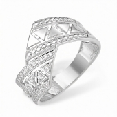 Кольцо из серебра с фианитами