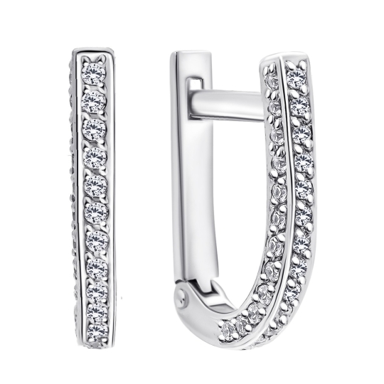 Серьги из серебра с фианитами
